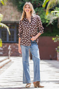 Load image into Gallery viewer, Chocolate & Cream Horse Print Button Down
