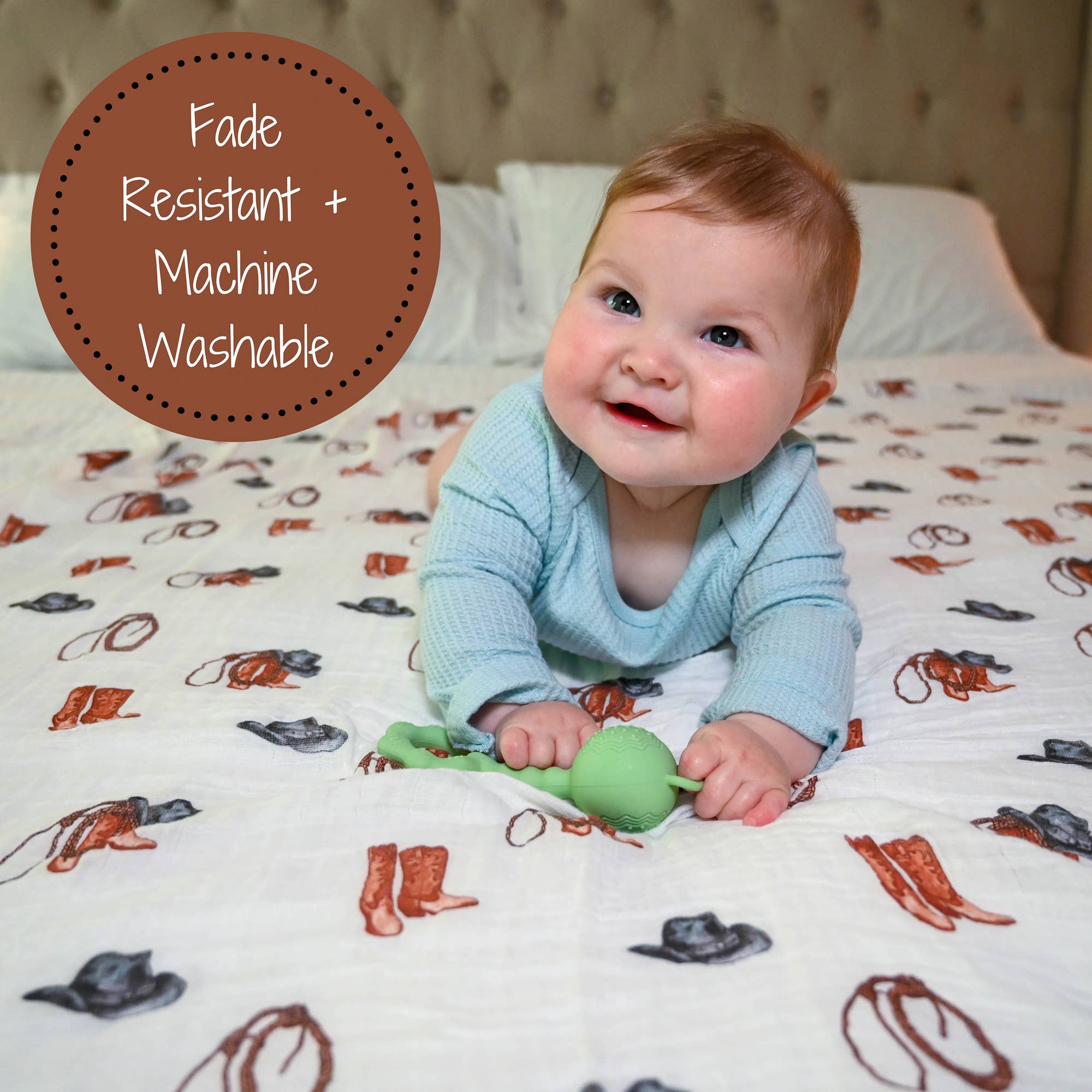 Baby Muslin Swaddle Blanket 47x47  Better In Boots