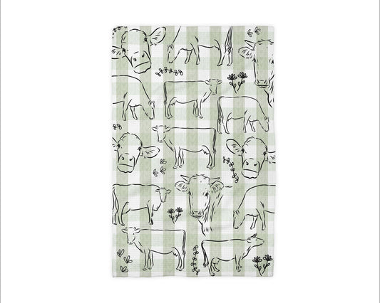 Cow Dairy Farmhouse Rustic Homestead Kitchen Towel Waffle