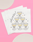 Load image into Gallery viewer, Gold Cheers Coupe Napkins | gold foil, party, celebration
