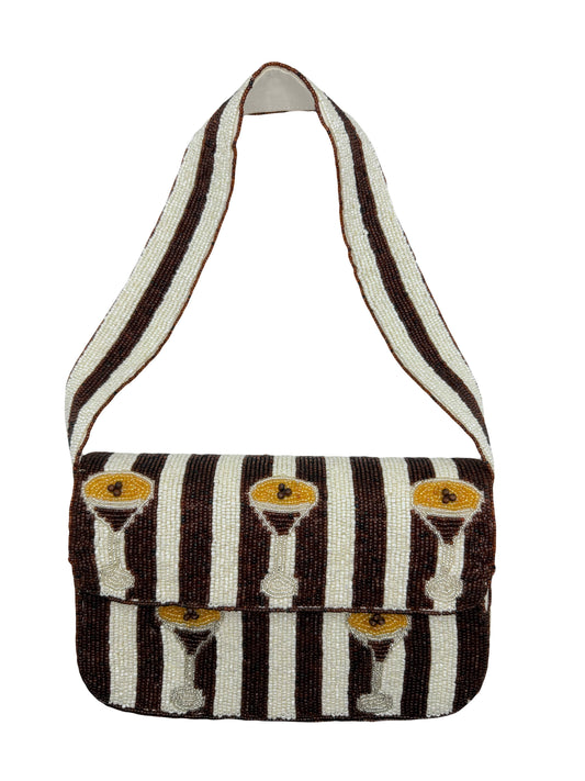 Espresso Martini Double Sided Beaded Shoulder Going Out Bag