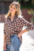 Load image into Gallery viewer, Chocolate & Cream Horse Print Button Down
