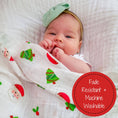 Load image into Gallery viewer, Santa & Christmas Trees Cotton Muslin Swaddle Blanket
