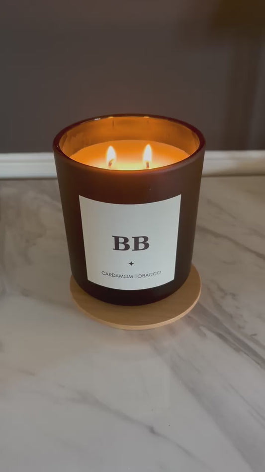 BB Signature Boxed Soy Candle in Matte Black - Cardamom Tobacco